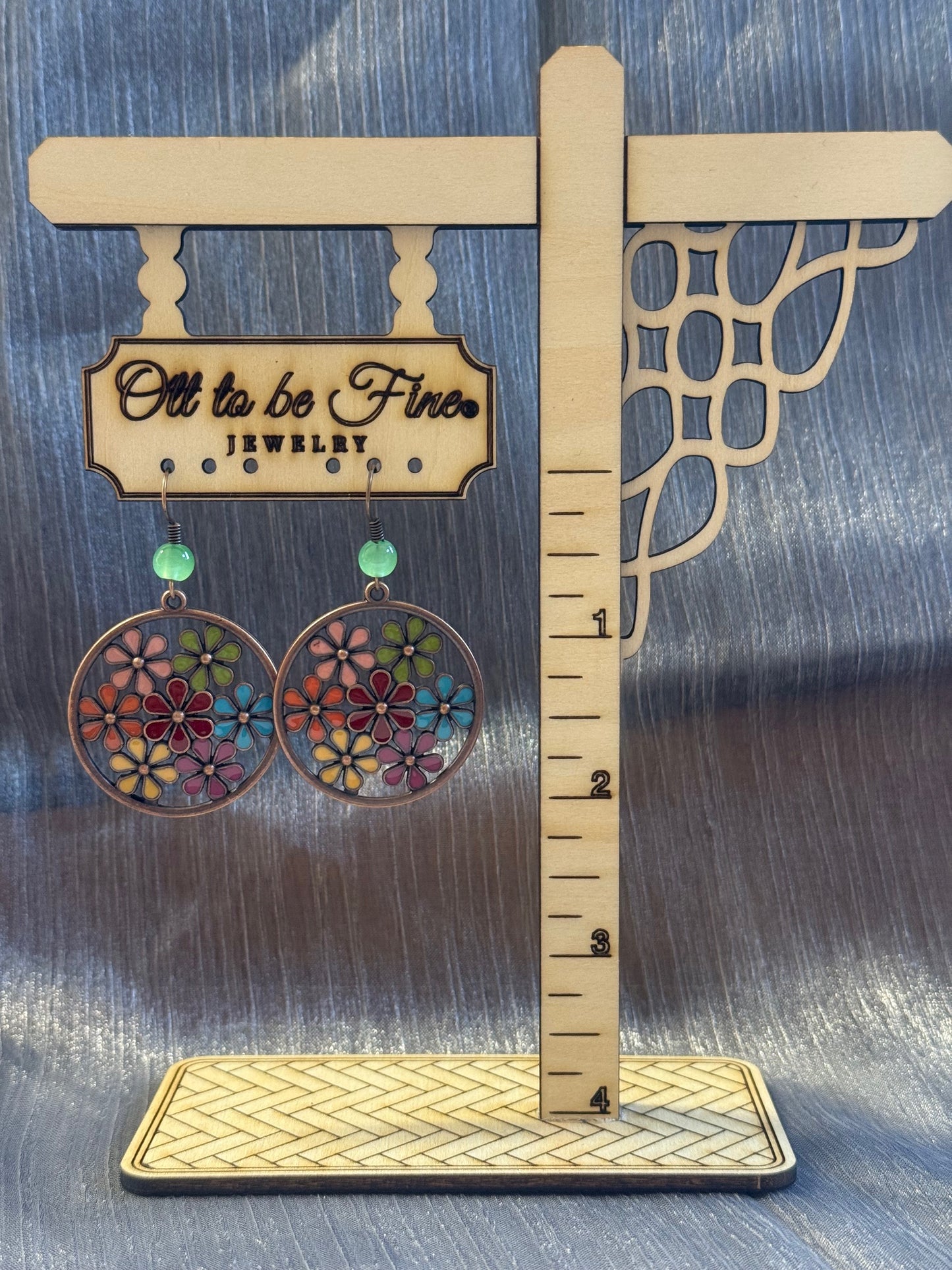 Multi Color Flower Earrings