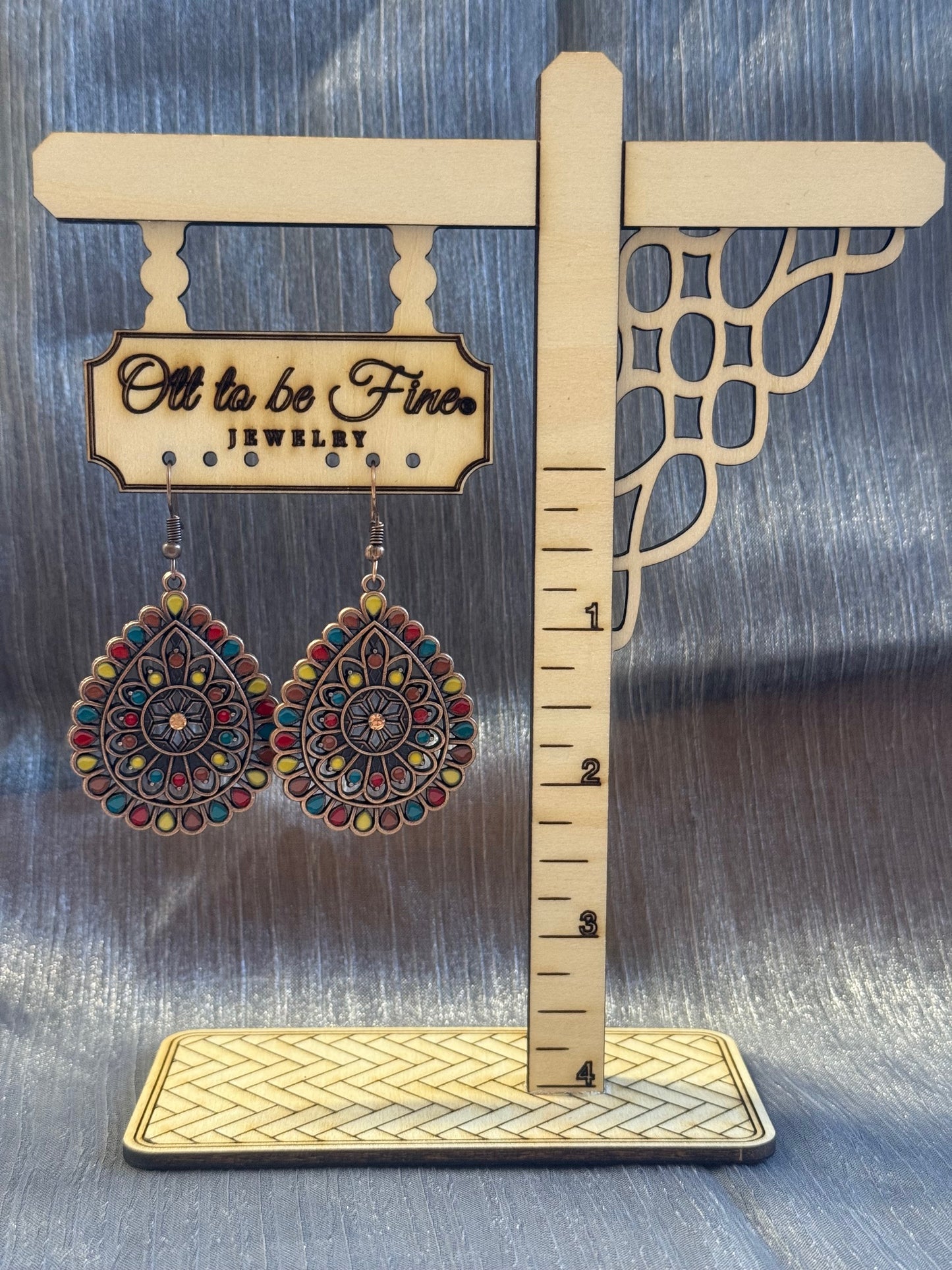 Flower Tear Drop Earrings